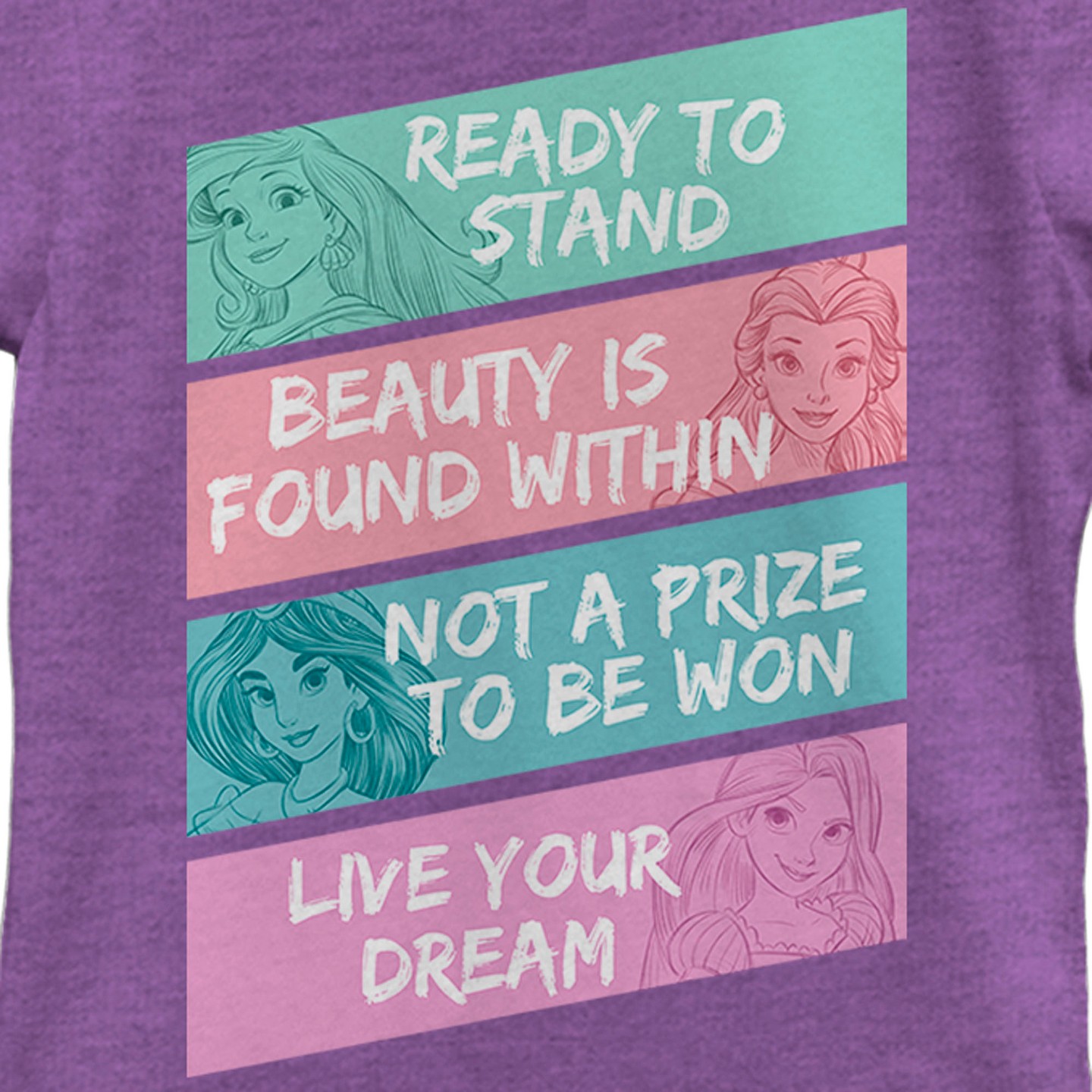 Футболка Disney Princess Motto T-Shirt - Purple Berry для девочек, цвет: Фиолетовый — фото 2