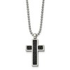 Chisel Stainless Steel Brushed Black Genuine Stingray Inlay Cross Pendant Pendant Necklace 24" Ball Chain - 2 of 4