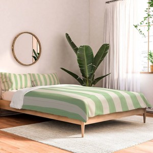 Deny Designs Avenie Modern Craft Spring Striped Comforter and Sham Set Green - 1 of 4