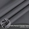 Fabric shower curtain 48x72 inch, solid dark grey, water repellent with hooks for hotel. - 4 of 4