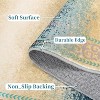 Washable Runner Rug Modern Abstract Non-Slip Low Pile Foldable Soft Hallway Entry Kitchen Laundry Floor Mat Indoor, Bordered - 3 of 4