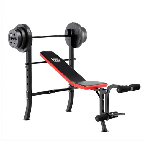 Marcy Pro Standard Bench with Weight Set 100lbs Black