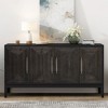 59.6"W Versatile Sideboard with Brushed Doors and Fir Veneer, 4-Door Storage Cabinet with Elegant Handles 4S - ModernLuxe - 2 of 4
