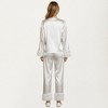 Anna-Kaci Lounge Women's Long Sleeve Pajama Set with Soft Button Front Top and Ruffled Cuff Trim Straight-Leg Pants - 4 of 4