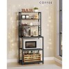 VASAGLE Baker's Rack Microwave Oven Stand Kitchen Tall Utility Storage Shelf 6 Hooks and Metal Frame - 4 of 4