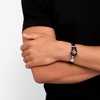 Adornia Men's Tarnish Resistant Rhodium Plated Leather and Anchor Hook Bracelet - 2 of 2