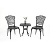 SKRAN 20'' Set of 3 Bistro Set Table and Chairs,Outdoor Patio Set,Rustproof Cast Aluminum Bistro Set for Outdoor, Garden, Patio, Balcony, black - 2 of 4
