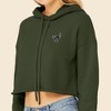 Dalix Black Cat Embroidered Fleece Cropped Hoodie Cold Fall Winter Women - 4 of 4