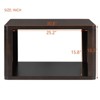 TiramisuBest 30.8" Square Coffee Table, Farmhouse Dark Brown 2-Tier Center Table with Storage Compartment - 4 of 4