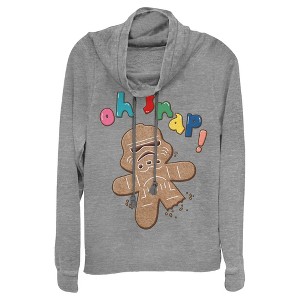 Juniors Womens Star Wars Christmas Stormtrooper Snap Cowl Neck Sweatshirt - 1 of 3