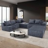 8-Piece U-Shaped Corduroy Modular Sectional Sofa with Oversized Chaise Lounge, Convertible Bed, No Assembly Needed, Flexible Configuration - 2 of 4