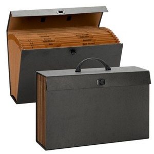 Smead A-Z and Subject Expanding File Box, 19 Pockets, Alphabetic (A-Z) and Subject, Latch Closure, Legal, Black (70804) - 1 of 4