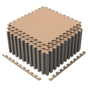 Costway 25/50 Pack-100/200 Sq.Ft. Foam Floor Tiles Interlocking Carpet Tiles with Edge Borders - 1 of 4
