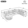 NicBex Couches for Living Room Cloud Sofa Set 141.7" Oversized Modular Sofa U-shaped Upholstered Sectional Sofa Couches - image 3 of 4