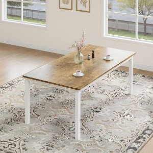 GustoWave Industrial Dining Table for 6-8 People, with Metal Legs - 1 of 4