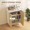 Boho Kitchen Cabinet, Buffet Cabinet with 2 Rattan Doors and Adjustable Shelves for Dining Room - 4 of 4
