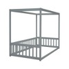 Durable Twin-Size Canopy Bed with Floor-Level Fence Frame, Built to Withstand Time - image 2 of 4