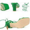 BLISSFUL STEP Women's Square Toe Lace Up Block Heel Sandals - 3 of 3