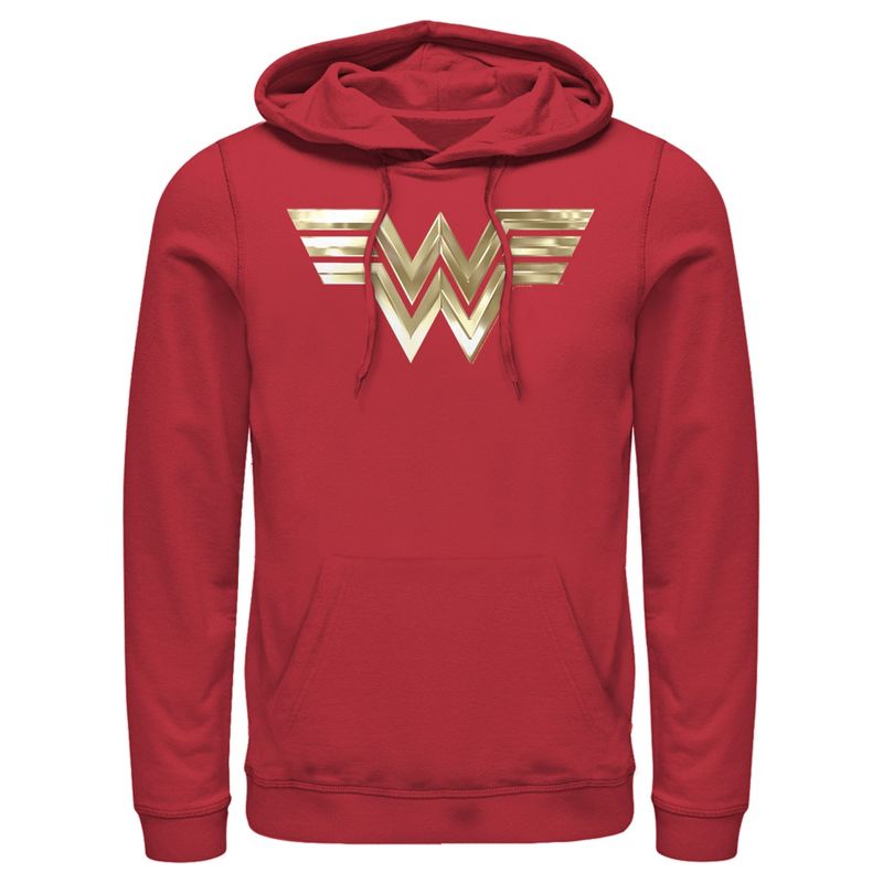 Men's Wonder Woman 1984 Metallic Logo Pull Over Hoodie, 1 of 5
