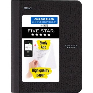Five Star 80pg College Rule Composition Notebook 9.75"x7.5": Soft Cover, Acid-Free, Sewn Binding, Adult Stationery - 1 of 4