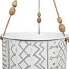 Large Multi Pattern Metal, Jute & Wood Hanging Planter - Foreside Home & Garden - 4 of 4