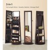 Mirror Jewelry Cabinet Organizer 360° Rotating Jewelry Armoire Storage Box - 4 of 4