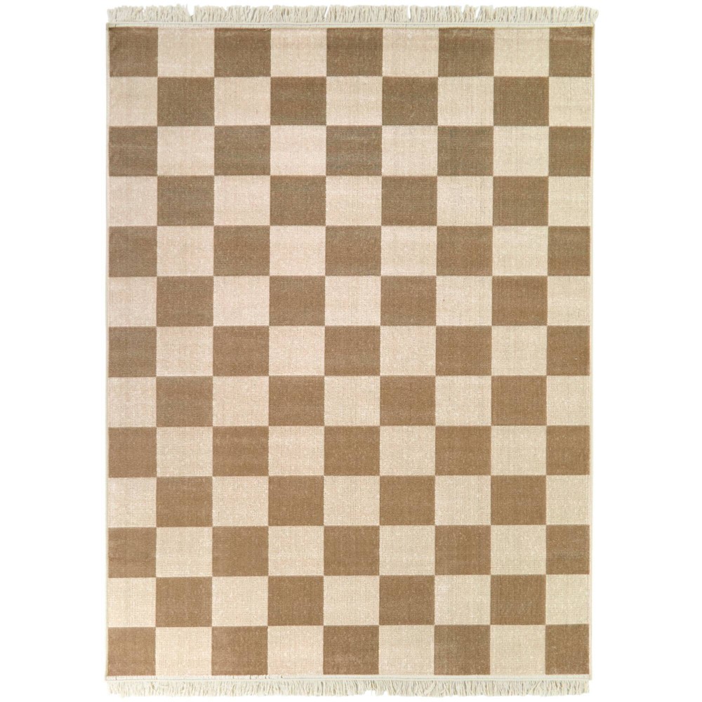 Photos - Area Rug Balta Rugs 5'3"x7' Pearse Checkered Teen Rug with Fringe Gray