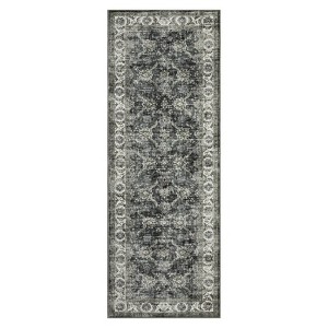 Washable Vintage Floral Print Living Room Rugs, Distressed Print Soft Non Slip Bedroom Carpet, Large Stain Resistant Dining Room Rugs - 1 of 4