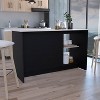 APRILSOUL Kitchen Island with 4 Open Shelves, 2 Cabinets, Easy-Assembly Modern Prep Station - 3 of 4