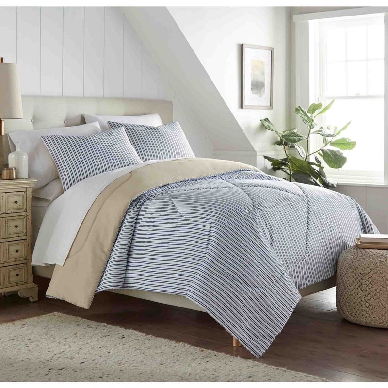 Seersucker Polyester Comforter Set Sailor Stripe by Shavel Home Products, 1 of 4