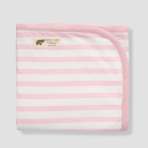 Layette by Monica Andy Coming Home Swaddle Blanket Pink Stripes