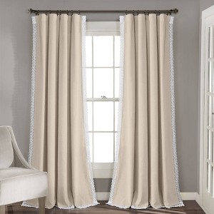 Rosalie Rod Pocket Light Filtering Window Curtain Panels - Lush Décor - 1 of 4