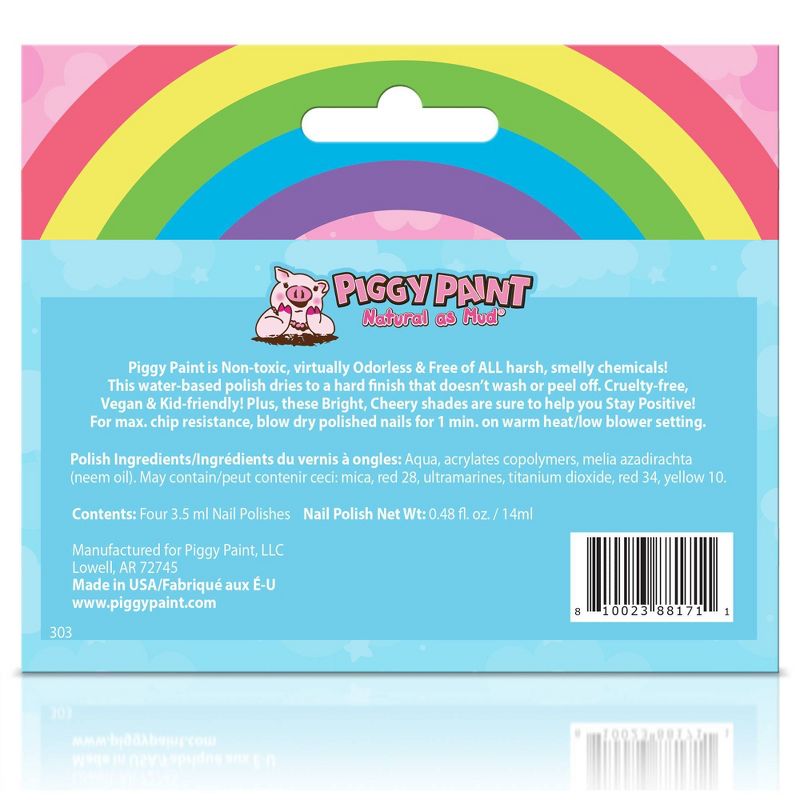 Piggy Paint Nail Polish Set - Stay Positive Rainbow - 0.48 fl oz/4pk, 3 of 20