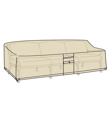 Plow & Hearth - Deluxe Outdoor Deep Seat Sofa Outdoor Furniture Cover, Sand