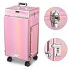 Byootique Rolling Makeup Train Case Nail Salon Cosmetic Organizer - 2 of 4