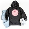 Simply Sage Market Women's Graphic Hoodie Pink Checker Smiley Face - 2 of 3