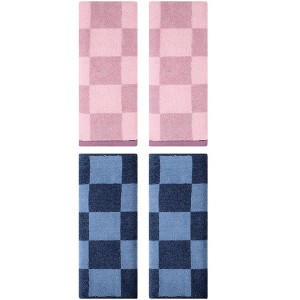 REGALWOVEN Checkered Cotton Face Bathroom Decorative Hand Towels 4 Packs - 1 of 4