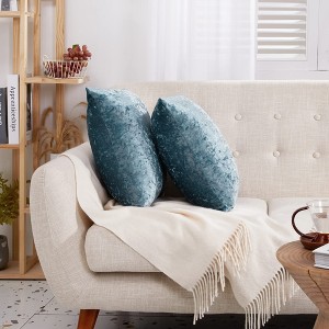 Deconovo Velvet Throw Pillow Covers 2 Pack with Hidden Zipper - 1 of 4