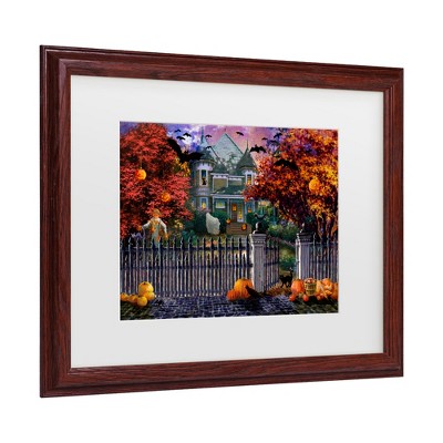 Trademark Fine Art -Nicky Boehme 'Halloween House' Matted Framed Art