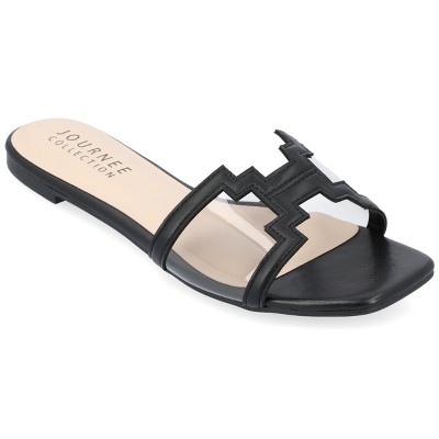 Journee Collection Womens Jamarie Slip On Slide Flat Sandals