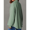 Coolmee Women's Cable Knit Lightweight Shacket Button Down Shirts Long Sleeve Casual Oversized Blouses Tops - 2 of 4