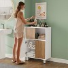Kitchen Buffet Sideboard Cabinet with Storage, Farmhouse Bathroom Floor Cabinet with Sliding Door - 3 of 4