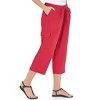 Collections Etc Elastic Waist Cargo Pocket Capri Pant - 2 of 3