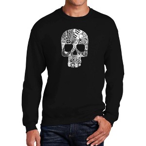 LA Pop Art Rock n Roll Skull - Men's Word Art Crewneck Sweatshirt - 1 of 4