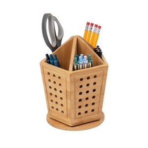 Mind Reader Lattice Collection Plastic 5-Section Pen & Accessory Desk Organization Set Brown: Office Desk Organizer - 1 of 4