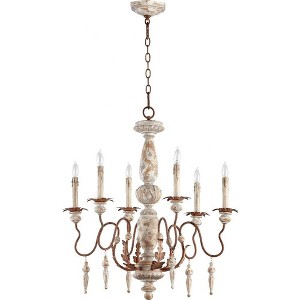 Quorum Lighting La Maison 6-Light Chandelier, 26 Width, 30 Height, Manchester Grey/Rust Finish - 1 of 1