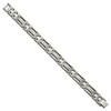Black Bow Jewelry 12mm Multi-Finish Titanium Link Bracelet - 8.75 Inch - 2 of 4
