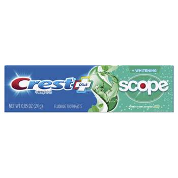 Crest Complete Whitening Plus Scope Multi-Benefit Fluoride Toothpaste Minty Fresh Travel Trial Size Toothpaste