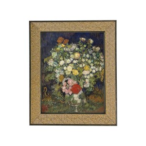 9" x 11" Flower Vase Antique Wall Art Copper - Petal Lane: Vintage Canvas, Gold Frame, Botanical Digital Art, Sawtooth Back Mount - 1 of 3