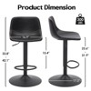 NicBex Adjustable Height Bar Stools Set of 2,PU Leather Swivel Bar Stools with Back Footrest,Modern Counter Stools for Kitchen Island,Home Bar - 2 of 4